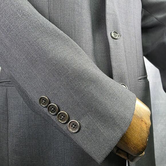 Brooks Brothers Blazer Mens 44R Gray 346 Stretch Wool Two Button Notch Lapel - Picture 4 of 16